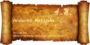 Anderkó Melinda névjegykártya