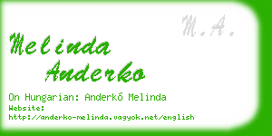 melinda anderko business card